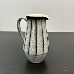 Denby Studio England Stoneware Creamer‎ Gray With Brown Stripes 6" Tall
